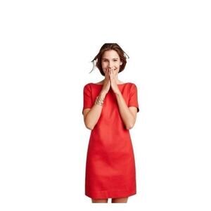 Anthropologie Maeve Bow-Back Shift Red Dress $148 size 2 2298